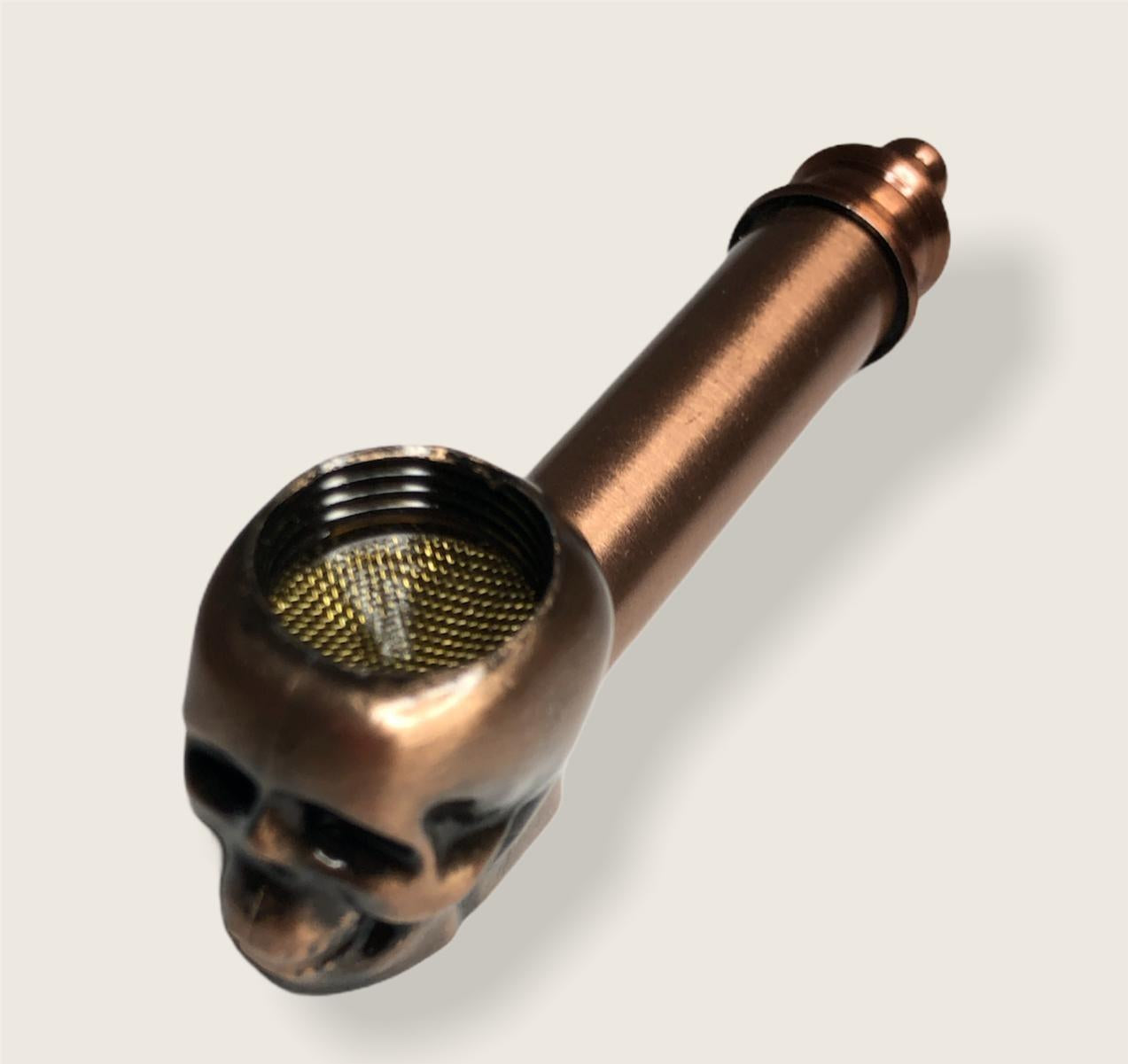 Pipas metalicas diseño de Calavera Mediana