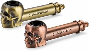 Pipas metalicas diseño de Calavera Mediana
