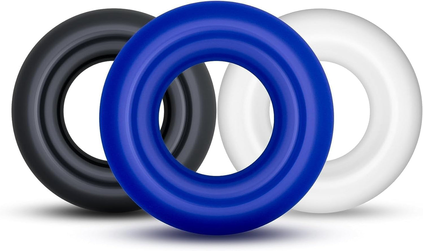 Set de 3pcs Anillos intimos masculinos de silicona +18