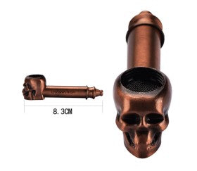 Pipas metalicas diseño de Calavera Mediana