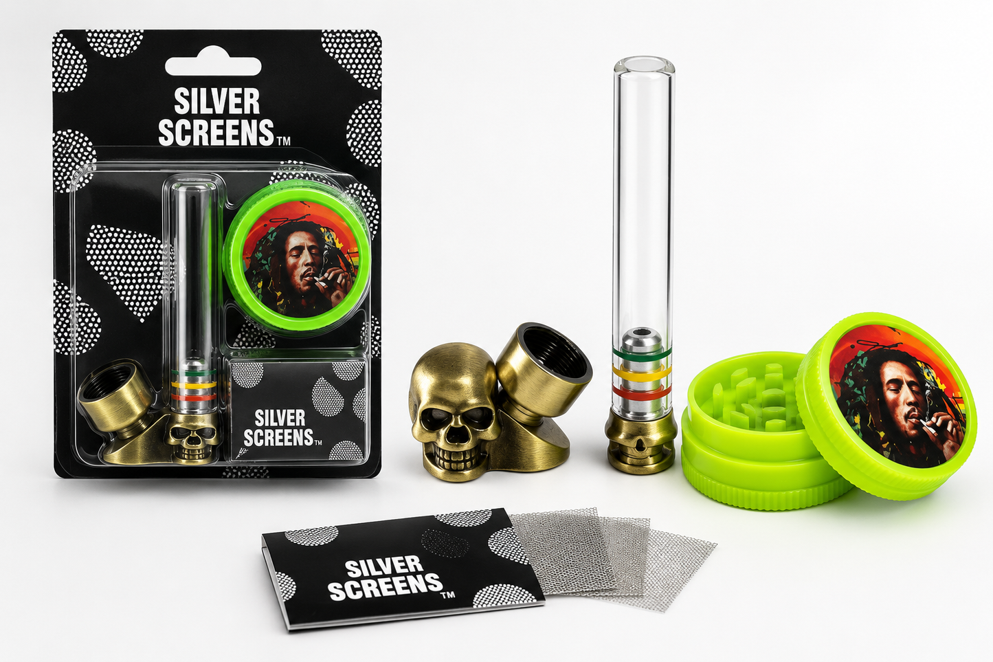 Pipas De mental y cristal pequeña Kit 3pcs