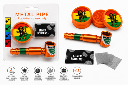 Pipas metalicas pequeñas kit 3pcs