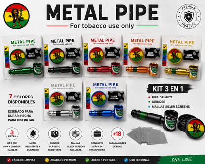 Pipas metalicas pequeñas kit 3pcs