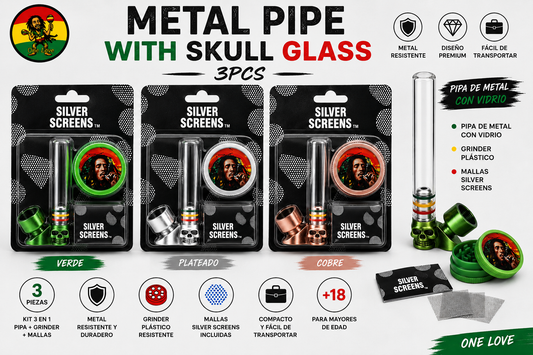 Pipas De mental y cristal pequeña Kit 3pcs