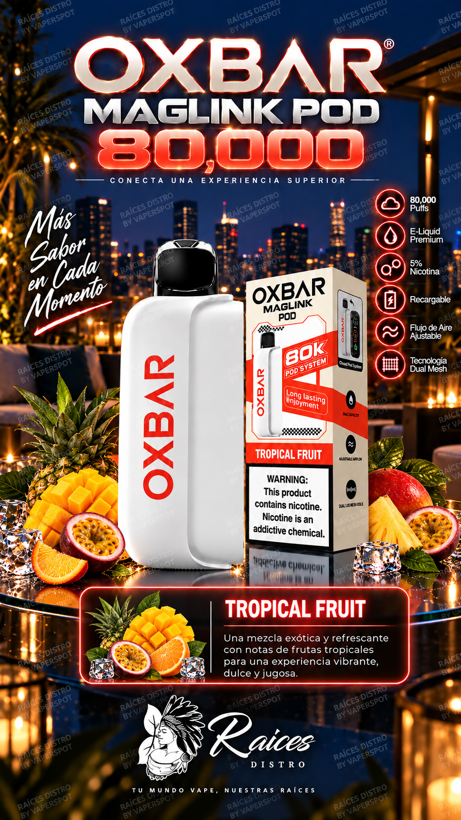 OXBAR MAGLINK POD 80,000