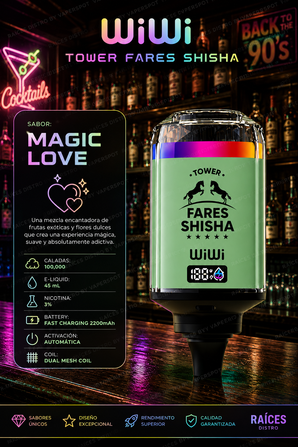 Wiwi Tower shisha 100,000puff