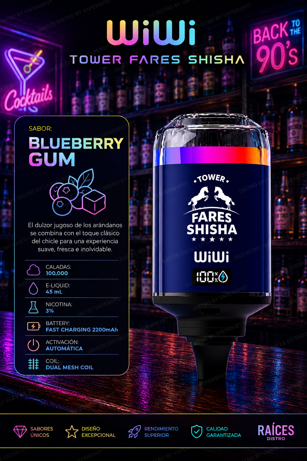Wiwi Tower shisha 100,000puff