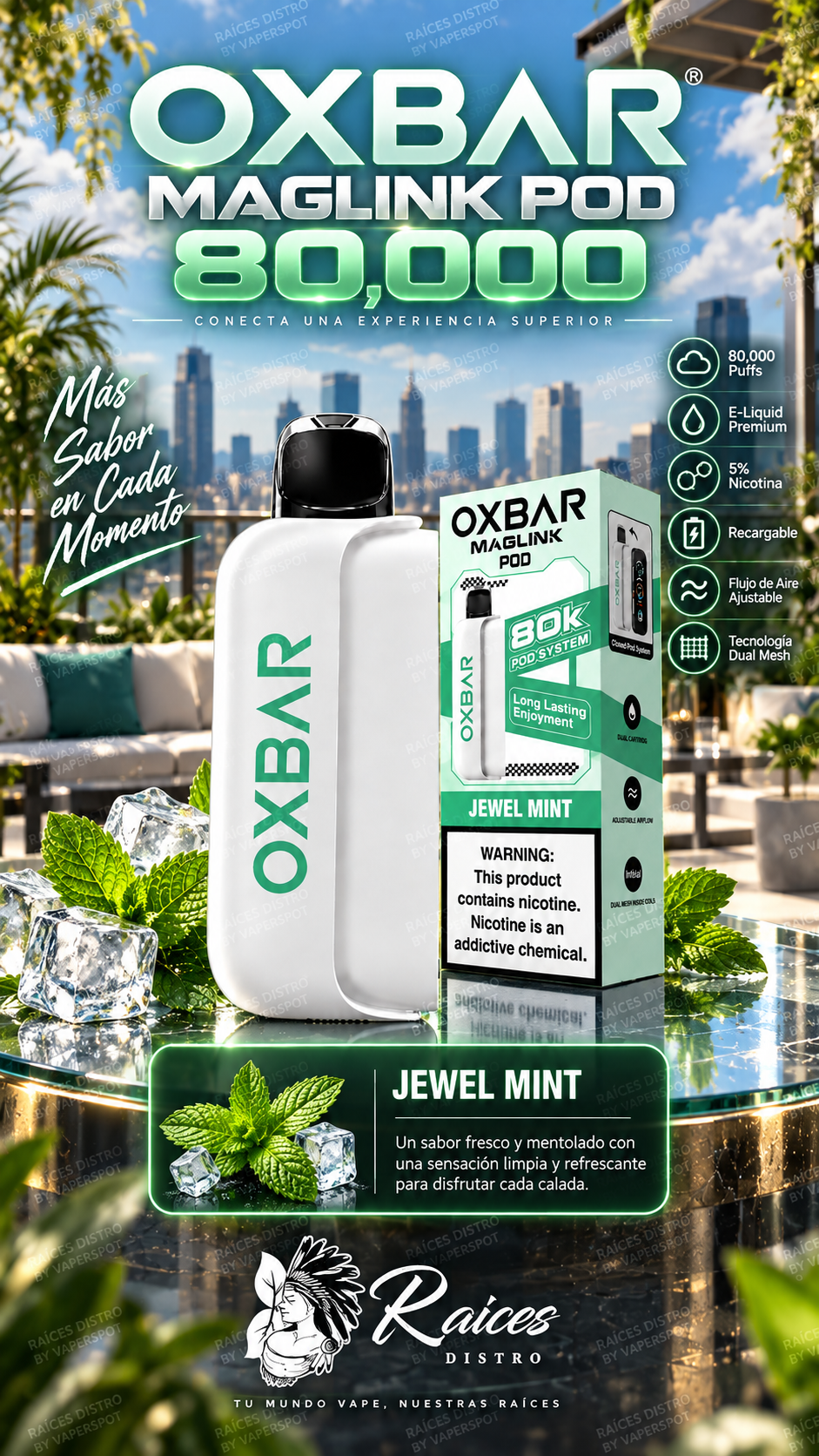 OXBAR MAGLINK POD 80,000
