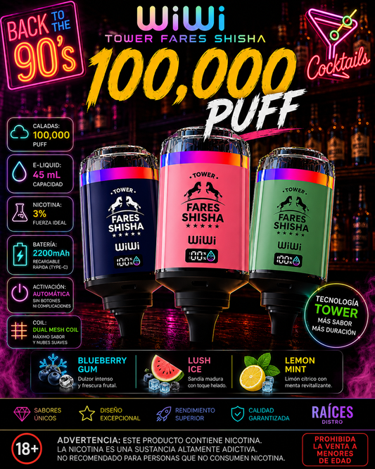 Wiwi Tower shisha 100,000puff