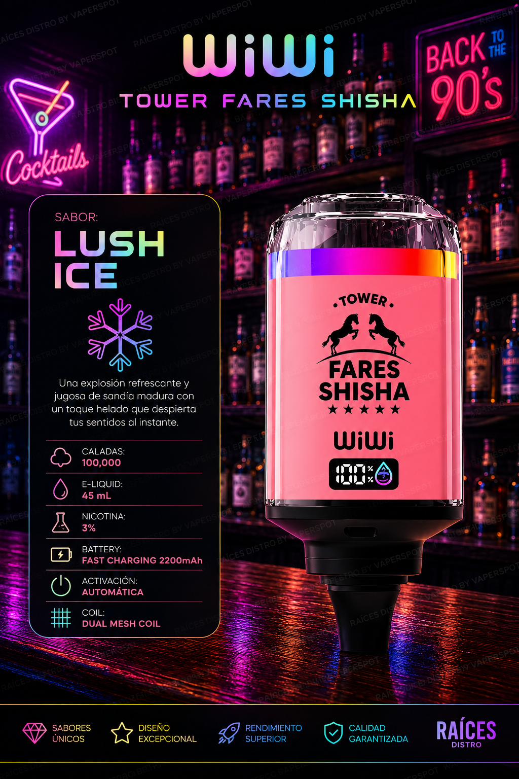 Wiwi Tower shisha 100,000puff
