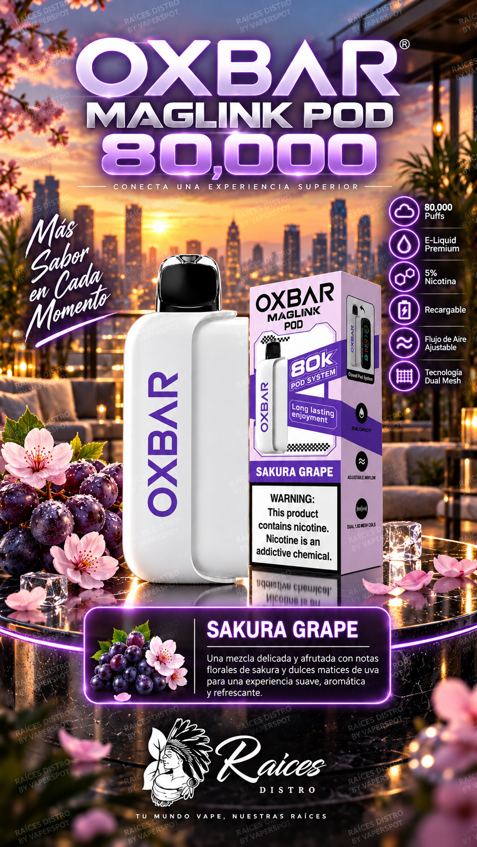 OXBAR MAGLINK POD 80,000